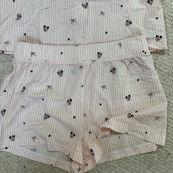 American Eagle Outfitters Pink Striped Pajama Top- Disney - Picture 2 of 3